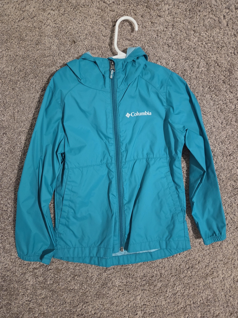 Columbia Kids Teal Full-Zip Hooded Raincoat
